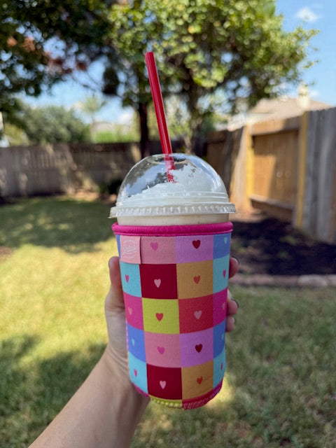 Cool Sleeve “Colorful Hearts” – Venti Size (24oz) Drink Holder